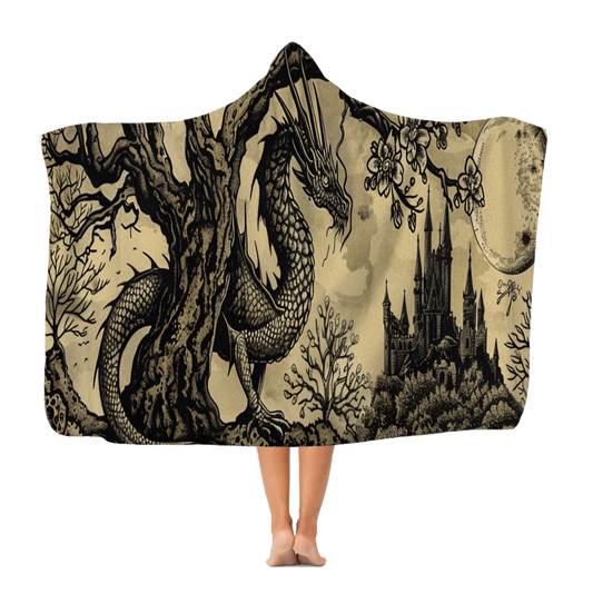Moonbound Dragon Hooded Blanket